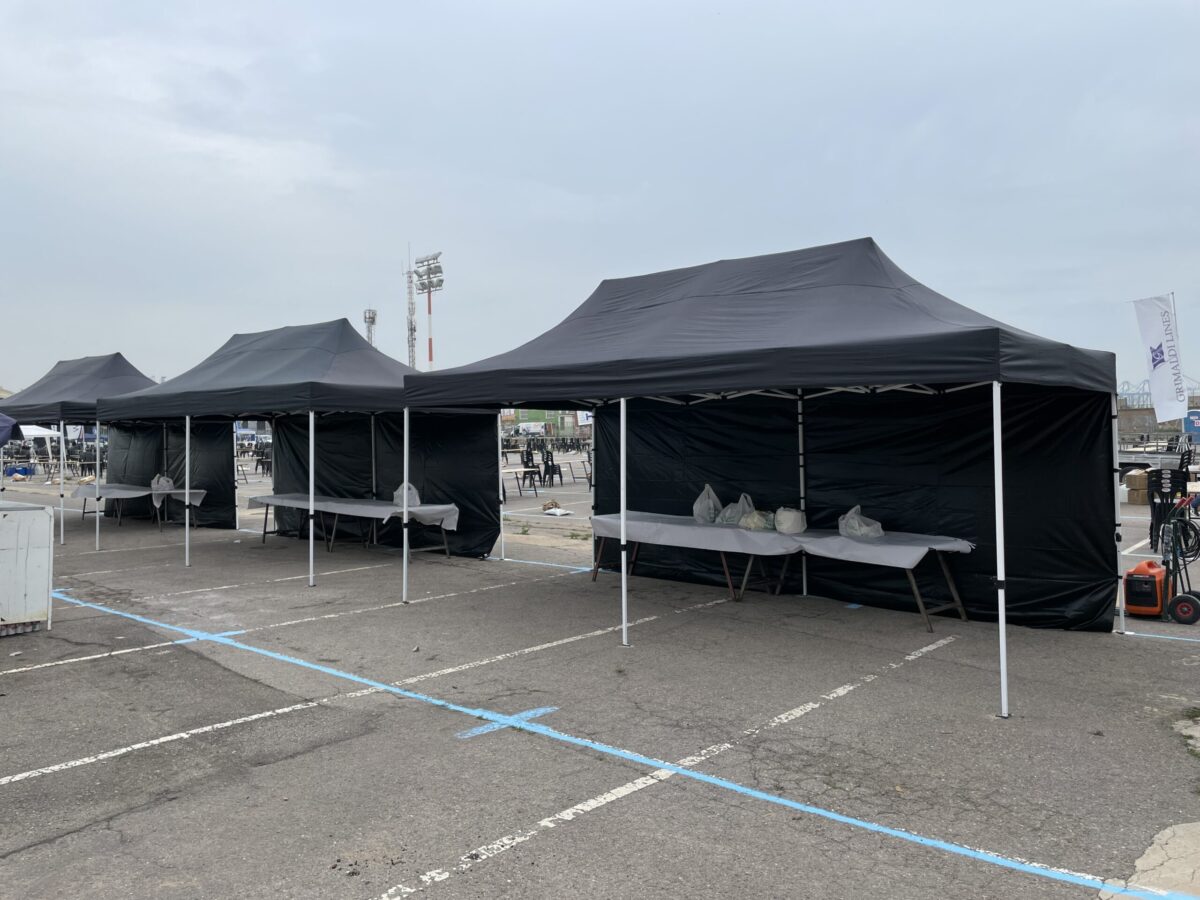 CARPA PLEGABLE 6x3m NEGRA