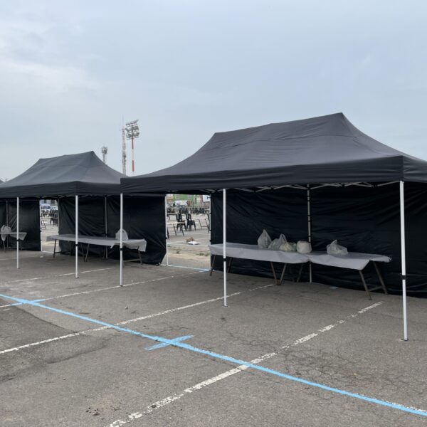 CARPA PLEGABLE 6x3m NEGRA